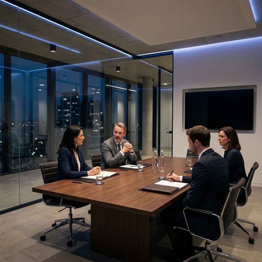 Consultants in a meeting room